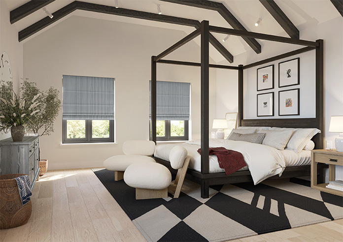 Nautical Stripes, Salt Black - Twist&Fit Roman Blind - Image 6